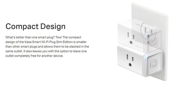 TP-Link Kasa Wi-Fi Smart Plug Slim Edition 2-Pack White - Costless